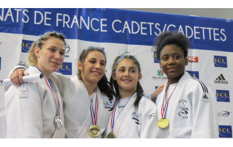 AMBRE SABA CHAMPIONNE DE FRANCE CADETTE ET CAMILLE GUERIN TROISIEME